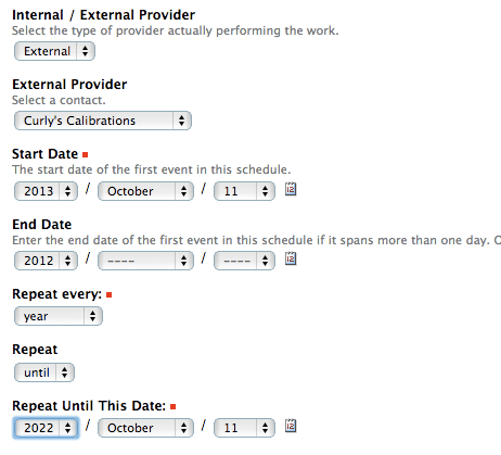 Calibration-schedule
